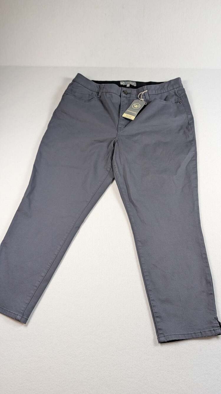 Wit & Wisdom Ab Solution High Rise Ankle Skimmer Straight Fit Chino Pants - Dark